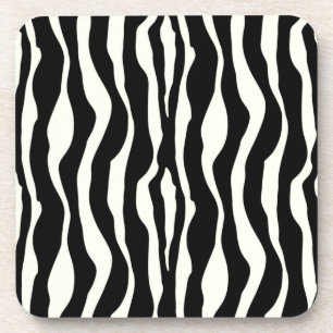 Posavasos Rayas de cebra - Blanco y negro