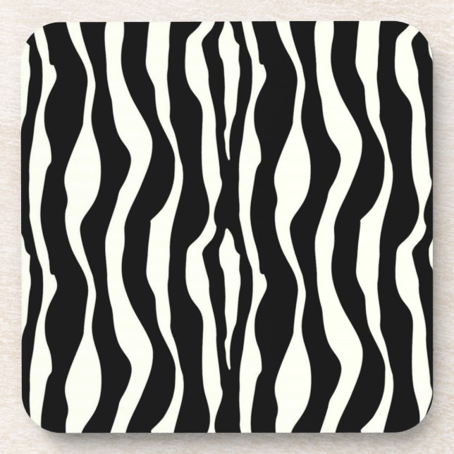 Posavasos Rayas de cebra - Blanco y negro (Frente)