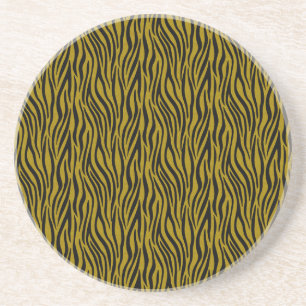 Posavasos Rayas de cebra en safari negro y marrón