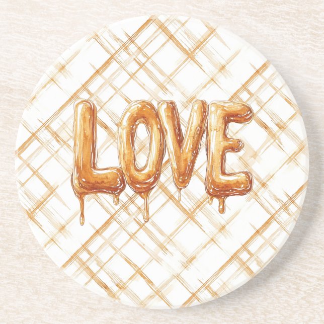 Posavasos Rayas de Crema de Caramelo Amor (Frente)