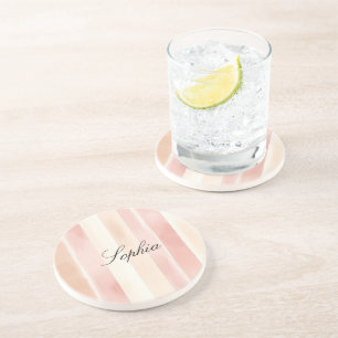 Posavasos Rayas de crema rosada de bonito