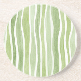 Posavasos Rayas de Crema Verde Lima Onduladas