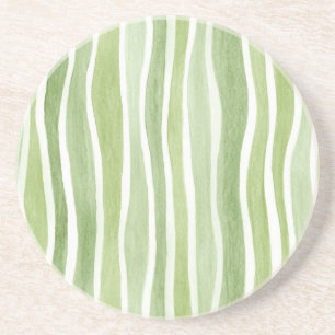 Posavasos Rayas de Crema Verde Lima Onduladas