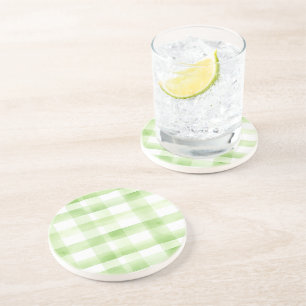 Posavasos Rayas de Cuadro Verde Manzana