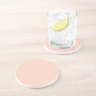 Posavasos Rayas de melocotón y blanco