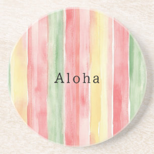Posavasos Rayas de menta rosadas amarillas Aloha