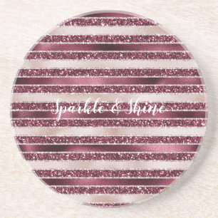 Posavasos Rayas de Purpurina Rosa Rosa Rosada de Rubor