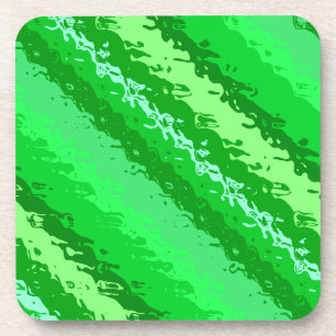 Posavasos Rayas de vidrio - tonos verde esmeralda