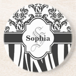 Posavasos Rayas de zebra Guay de Damasco de época