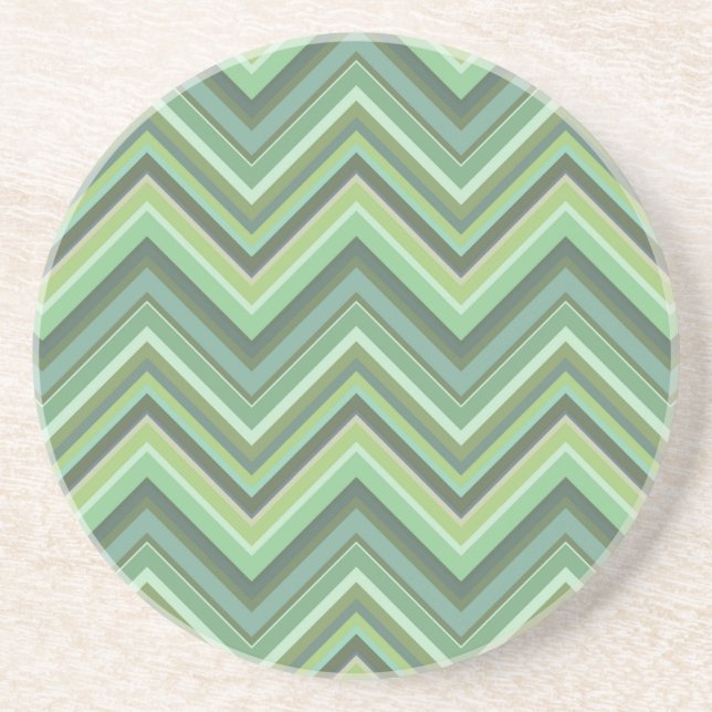 Posavasos Rayas de zigzag verde oliva (Frente)