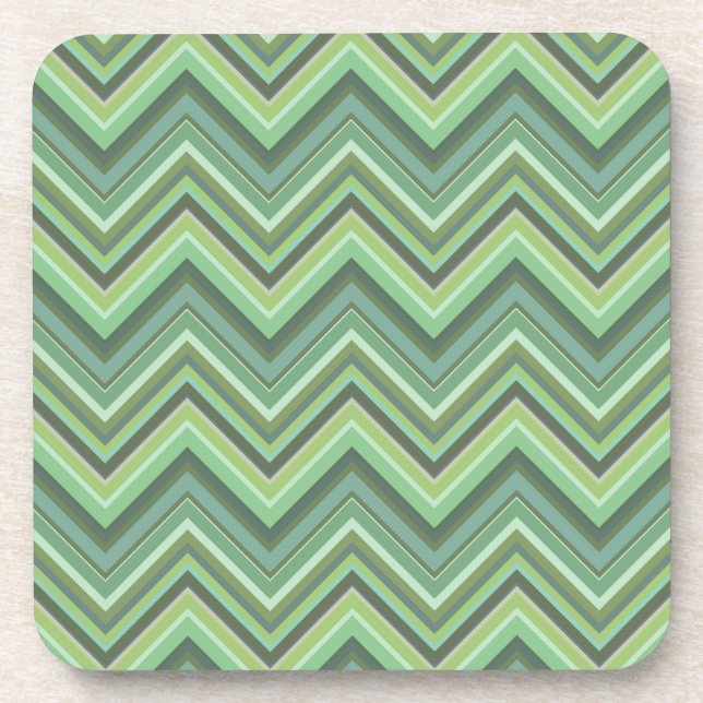 Posavasos Rayas de zigzag verde oliva (Frente)