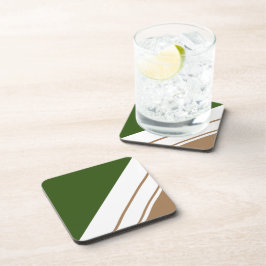 Posavasos Rayas Deportivas Verde Marrón Blanco Bosque 