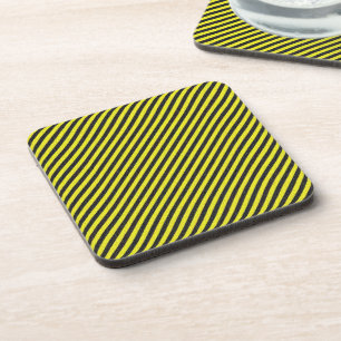 Posavasos Rayas diagonales delgadas en negro y amarillo