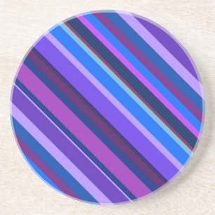 Posavasos Rayas diagonales en azul y púrpura
