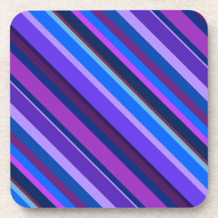 Posavasos Rayas diagonales en azul y púrpura