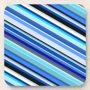 Posavasos Rayas diagonales en azules y trullos