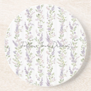 Posavasos Rayas Florales Blancas Lavanda