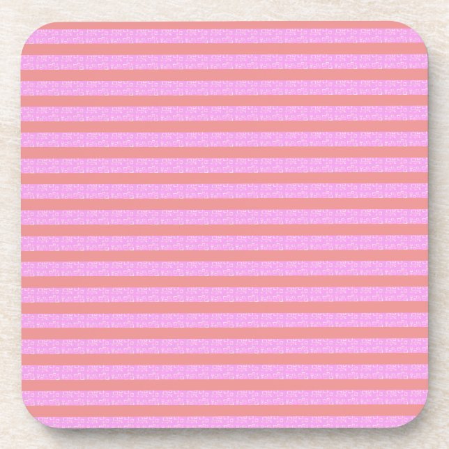 Posavasos Rayas geométricas rosadas Aluminio plástico duro (Frente)