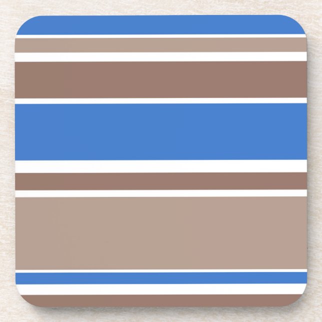 Posavasos Rayas marrones y azules (Frente)