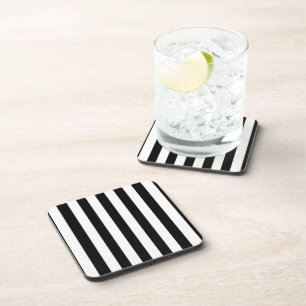 Posavasos Rayas Negras y Blancas Patrón Moderno de Rayas Chi