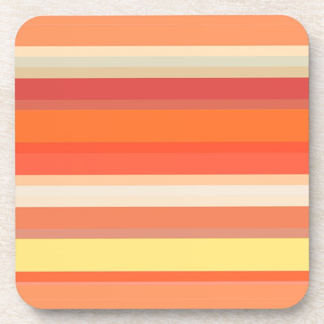 Posavasos Rayas rojas de naranja suave (Frente)