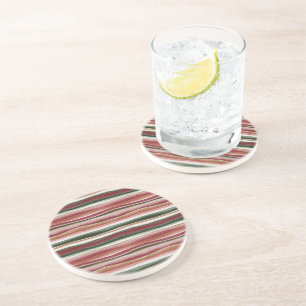 Posavasos Rayas Rojas Verde Rubor Blanco Dorado