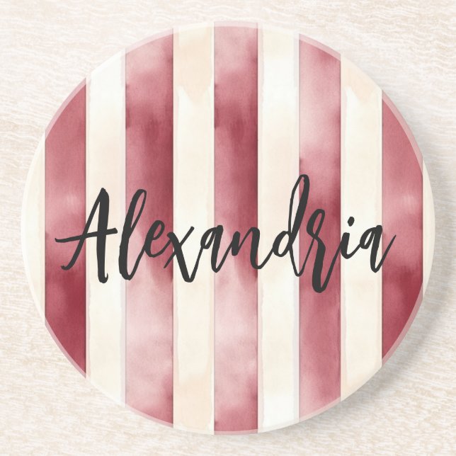 Posavasos Rayas rojas y crema (Frente)
