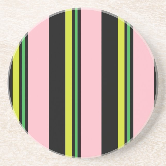 Posavasos Rayas/rosa amarillo negro y verde animo (Frente)