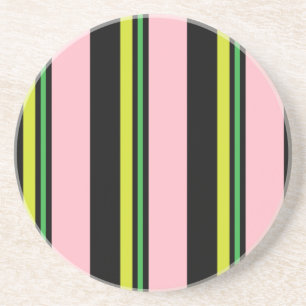 Posavasos Rayas/rosa negro amarillo y verde lima