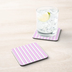 Posavasos Rayas rosadas sobre blanco