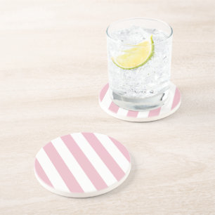 Posavasos Rayas rosas, franjas blancas, patrón rayado