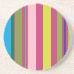 Posavasos Rayas variadas/rosa magenta amarillo azul y verde
