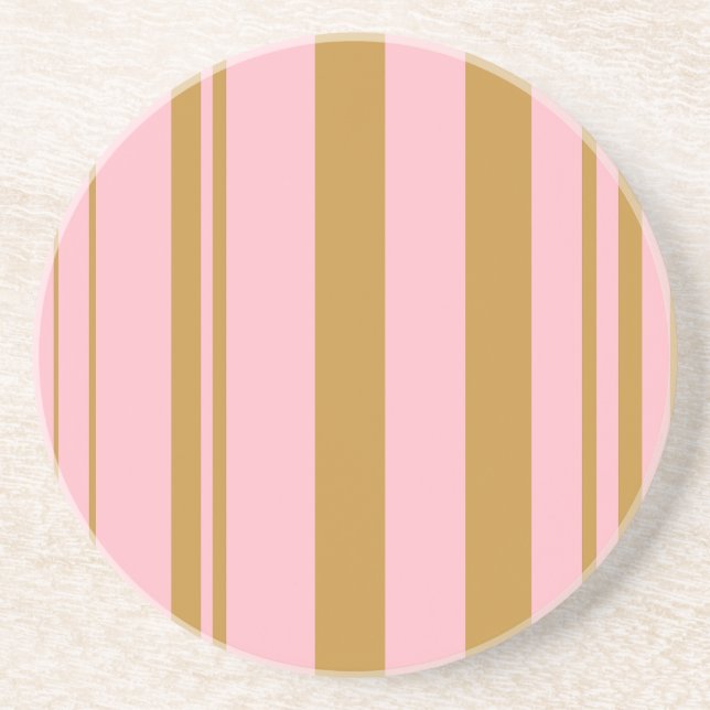 Posavasos Rayas Variadas/Rosa y Ocre (Frente)