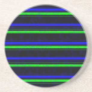 Posavasos Rayas verdes de color azul negro