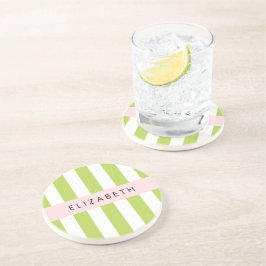 Posavasos Rayas verdes, líneas, patrón rayado, nombre