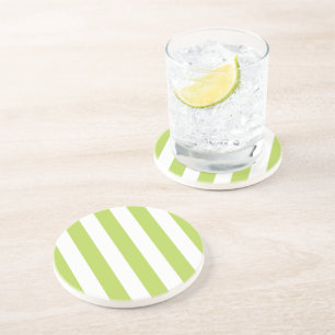 Posavasos Rayas verdes, rayas blancas, patrón rayado