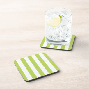 Posavasos Rayas verdes, rayas blancas, patrón rayado
