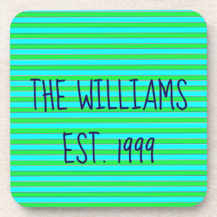 Posavasos Rayas verdes y azules de bonito