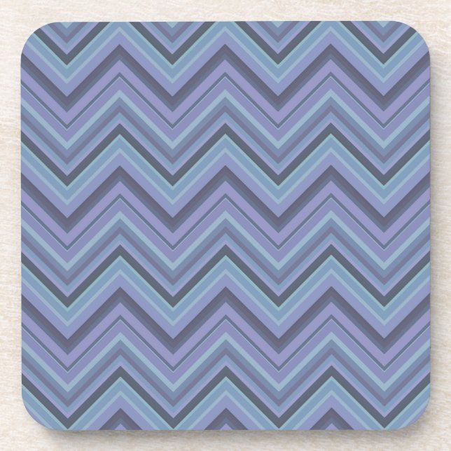 Posavasos Rayas zigzag de color azul (Frente)