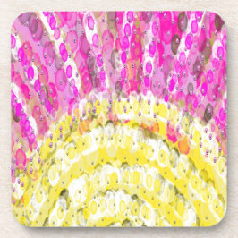 Posavasos Rayo de sol en amarillo y fucsia