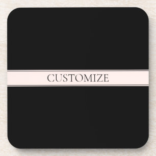 Posavasos Rayo Rubor rosa claro y texto editable elegante