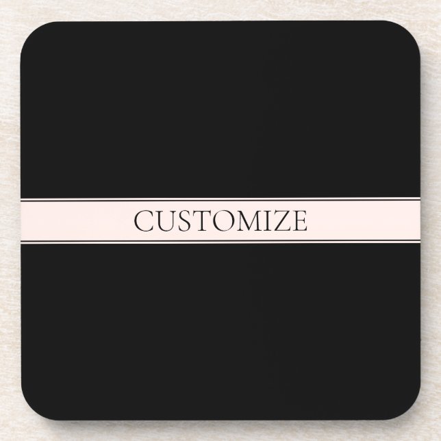 Posavasos Rayo Rubor rosa claro y texto editable elegante (Frente)