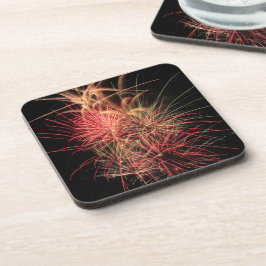 Posavasos Razas de color de Naranja y rojo en Poster nocturn
