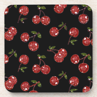 Posavasos RB Rockabilly Muy cereza cerezas en negro