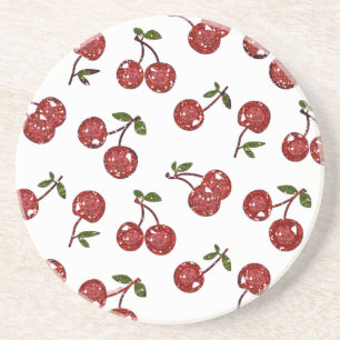 Posavasos RB Rockabilly Muy Cerezas Cerezas En Blanco