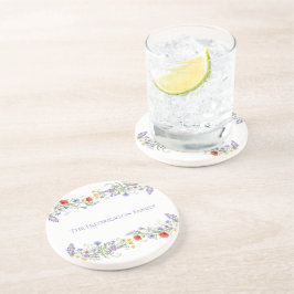 Posavasos Realtor Client Gift - Floral Family Coaster