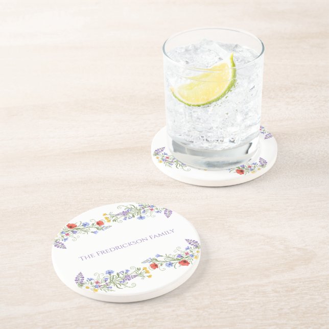 Posavasos Realtor Client Gift - Floral Family Coaster (Lado)