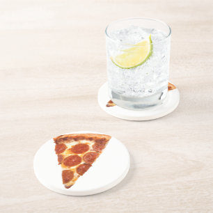 Posavasos Rebanada de pizza de pepperoni clásica de Slippery
