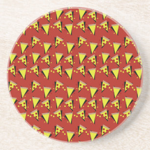 Posavasos Rebanada Italiana De Pepperoni De Pizza Geométrica