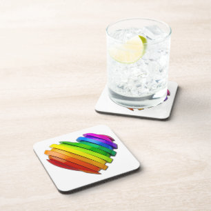 Posavasos Rebanadas de corazón de Orgullo de SlipperyJoe for
